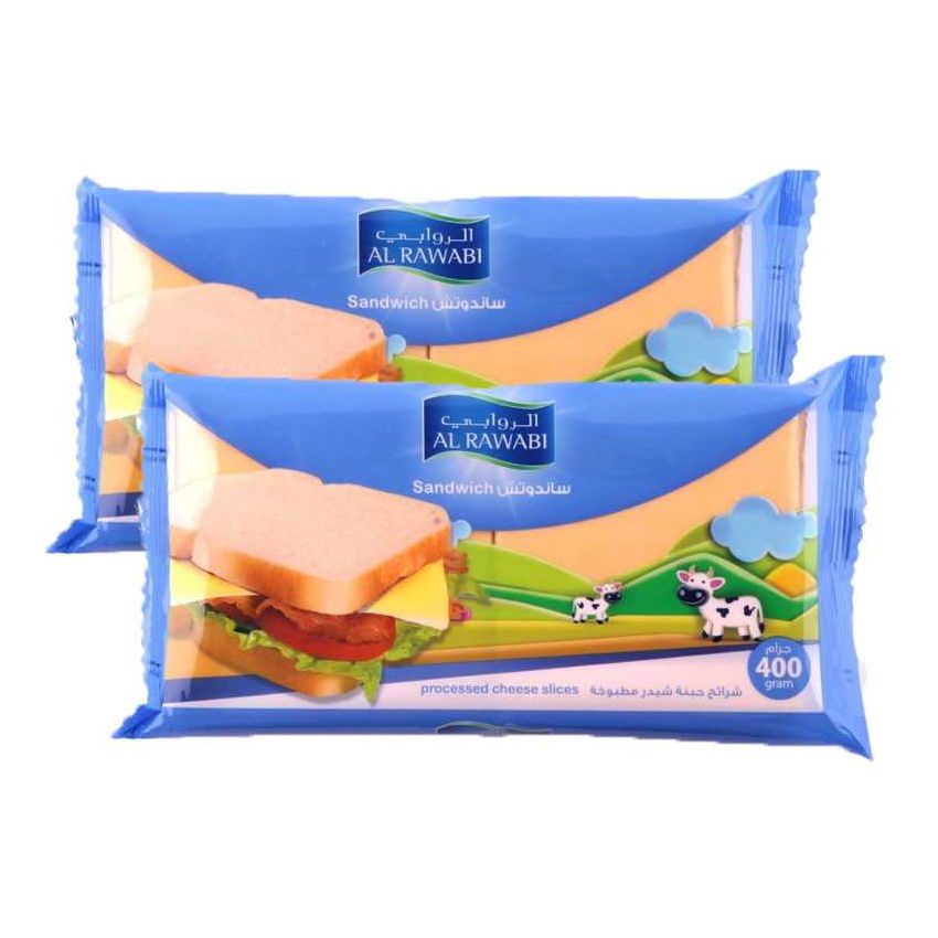Al Rawabi Sandwich Slice Cheese 2x400g