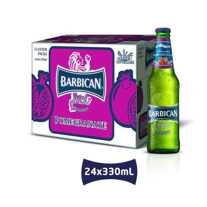 Barbican Pomegranate Malt Beverage 330ml (Pack of 24) Non Alcoholic