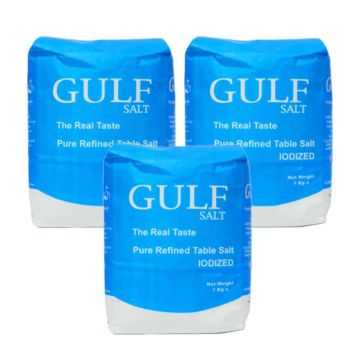 Gulf Refined Iodized Salt 1kg Pack of 3