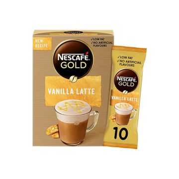 NESCAFÃ‰ Gold Vanilla Latte Coffee Mix Sachet, 18.5g (10 Sachets)