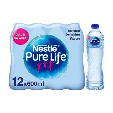 Nestle Pure life Water 600ml Pack of 12