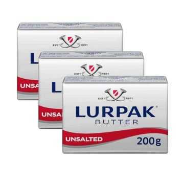 Lurpak Unsalted Butter Offer Pack 3x200g