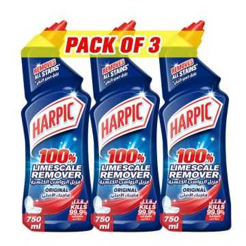 Harpic Toilet Cleaner Limescale Remover 750ml Pack of 3