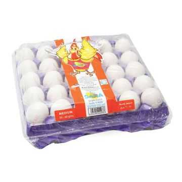Saha Fresh White Eggs Medium 30pcs (12 Tray)