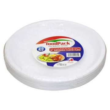 Foodpack Disposable Plastic Plate 10'' 25pcs