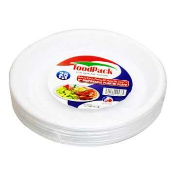 Foodpack Disposable Plastic Plate 9'' 25pcs
