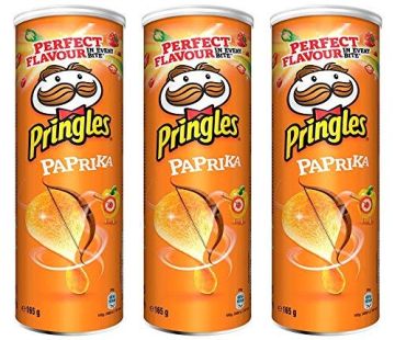 Pringles Paprika Crisps 165 gm Pack of 3