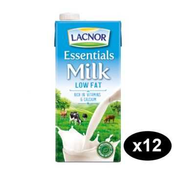 Lacnor Essentials Low Fat Milk 1Litre Pack of 12