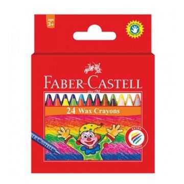 Faber Castell 24-Piece Slim Wax Crayon Round