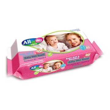 All Day Extra Soft & Sensitive Baby Towel 72pcs