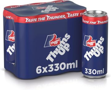 Thums Up Regular Carbonated Soft Drink , Can - 330 Ml (Pack Of 6)