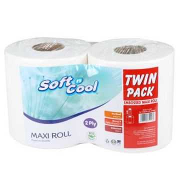 Soft n Cool Embossed Maxi Rolls 2 x 300m