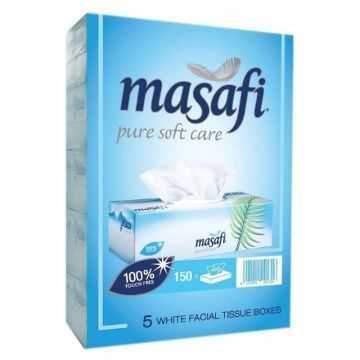 Masafi Tissue White 150 x 2 ply Pack of 5