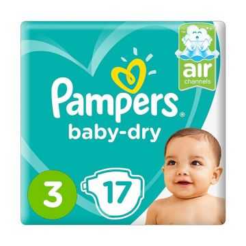 Pampers Dry Diapers Size 3, 6-11kg 17pcs
