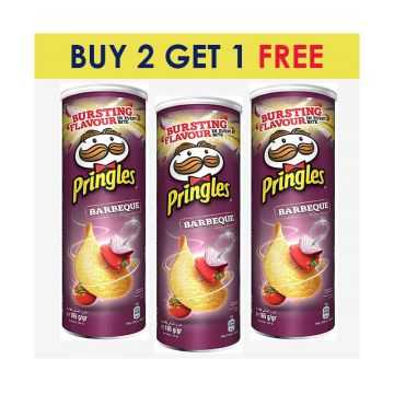 Pringles Barbeque Chips 165g BUY 2 GET 1 FREEE