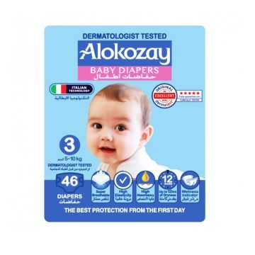 Alokozay Baby Diaper Size 3 (5 -10 KG) - 46pcs
