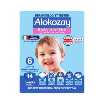 Alokozay Baby Diaper Size 6 (15+ KG) - 14pcs