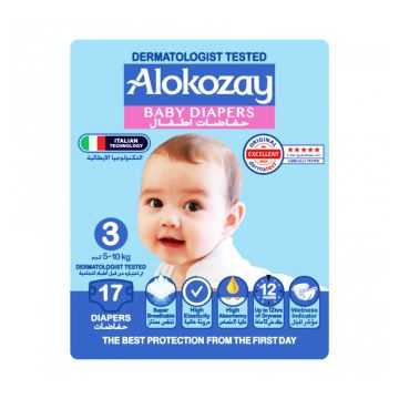 Alokozay Baby Diaper Size 3 (5-10 KG) - 17pcs