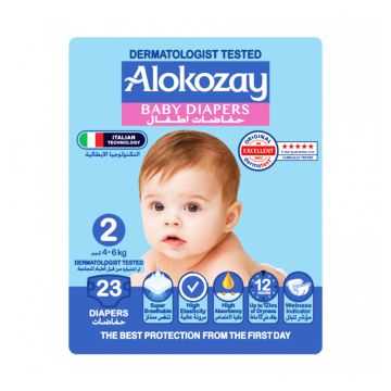 Alokozay Baby Diaper Size 2 (4-6 KG) - 23pcs