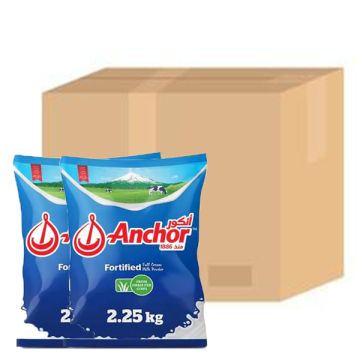Anchor Fortified Full Cream Milk Powder 2.25kg, Box of 6