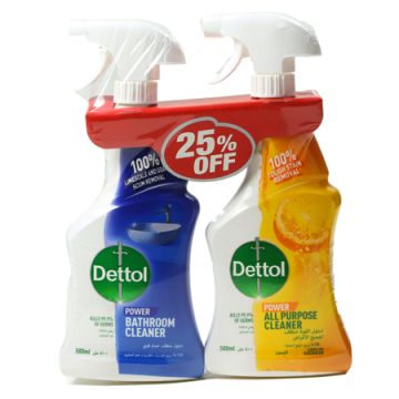 Dettol All Purpose Cleaner 500ml+Bathroom Cleaner500ml