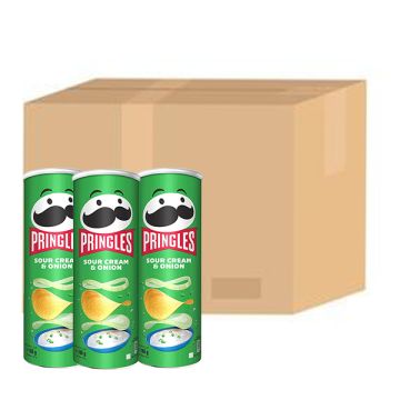 Pringles Sour Cream and Onion Chips 165gm, Pack of 19