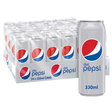 Pepsi Diet Regular Can 330ml Pack of 24