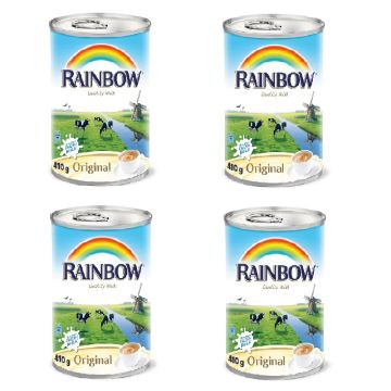 Rainbow Milk Evaporated Original 410g Pack of 4