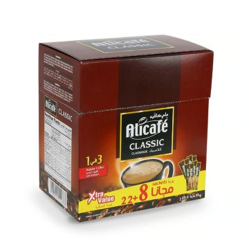Alicafe Classic 3 in 1 Instant Coffee 22+8FREE x20g,Sachets